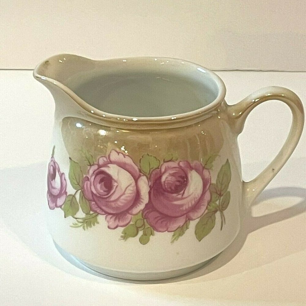 1920s Vintage Kahla China PK Unity Germany Ombre Lusterware Rose Creamer Cup
